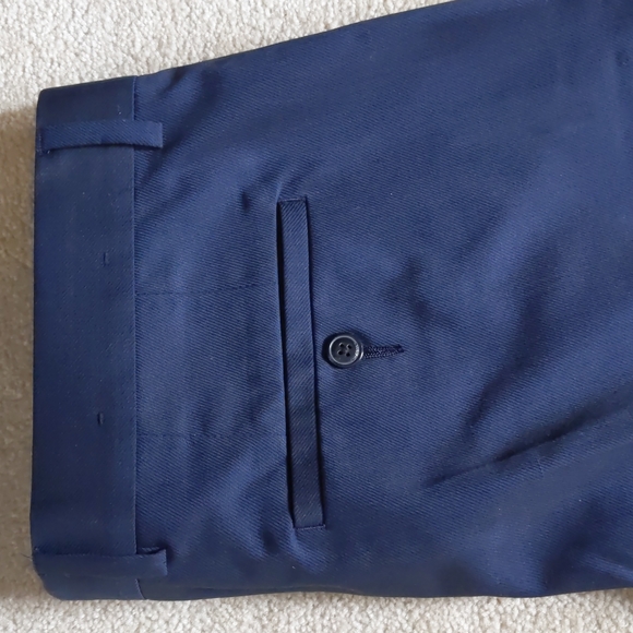 Men's Navy Flat Front Dress Pants, RW&Co, 32x32, Slim Fit - Picture 7 of 9